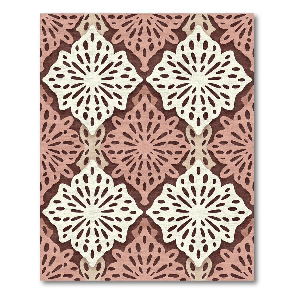 Sage and Terracotta Filigree Geometric Rug