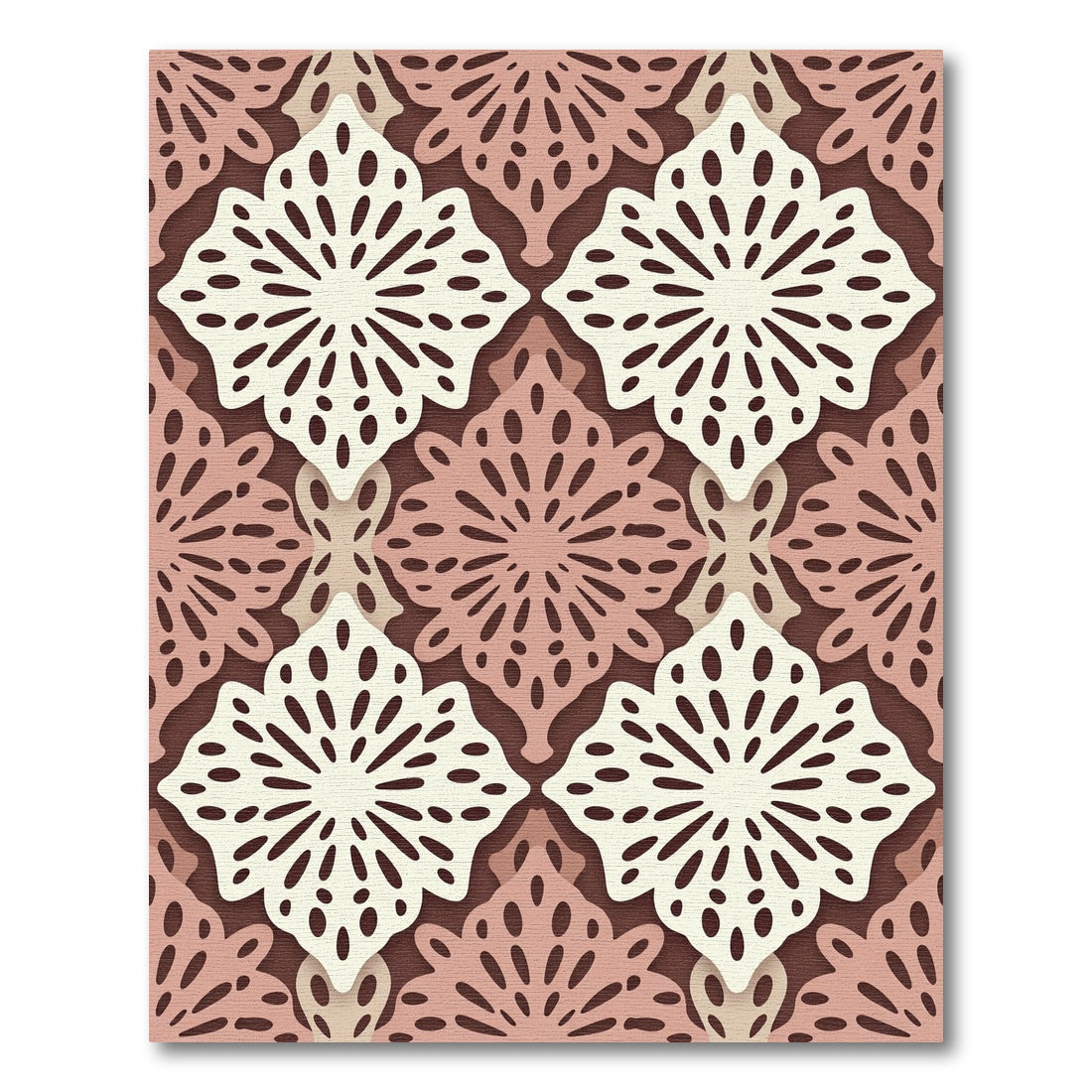 Sage and Terracotta Filigree Geometric Rug