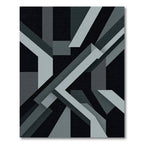 Monochrome Abstract Geometric Intersecting Lines Rug