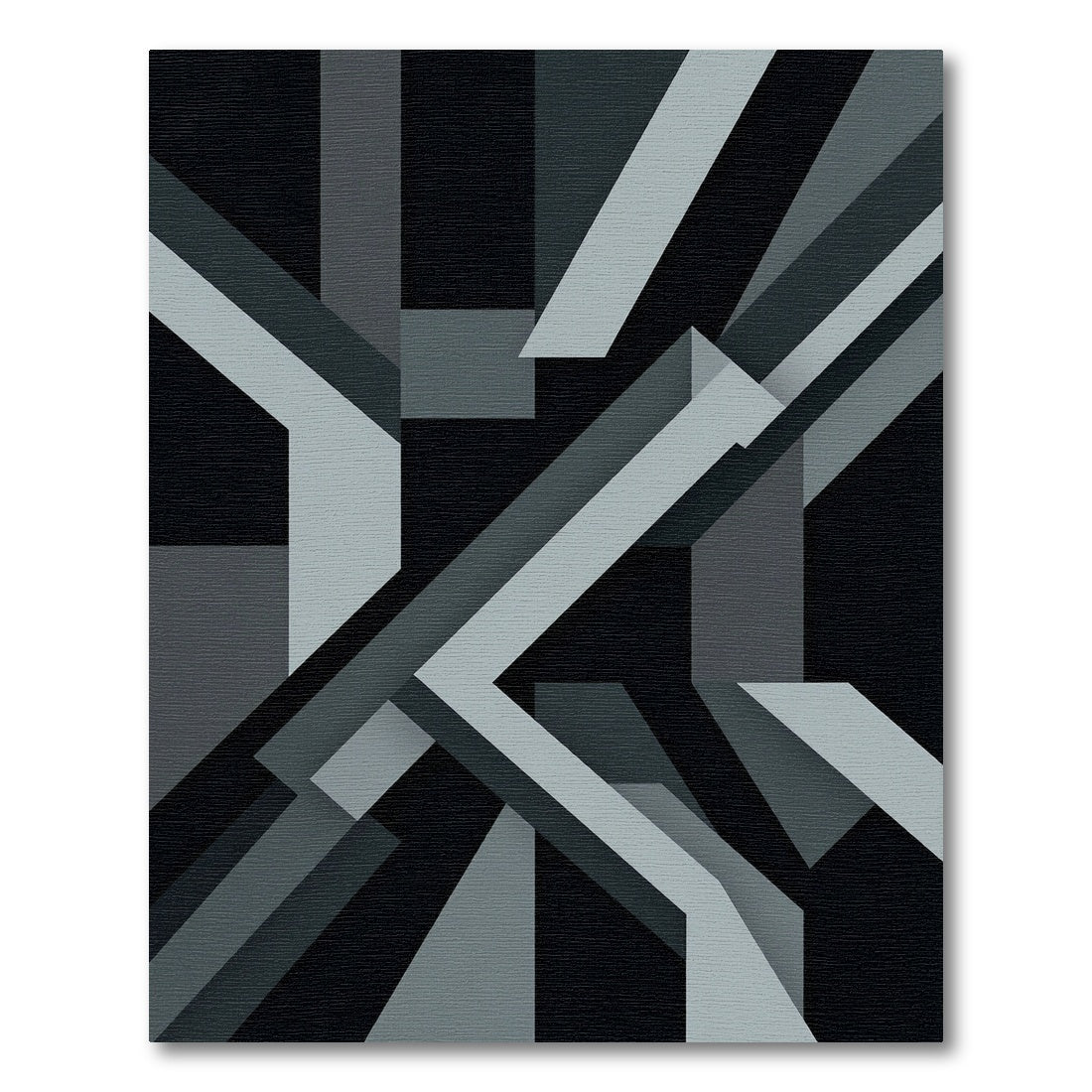 Monochrome Abstract Geometric Intersecting Lines Rug