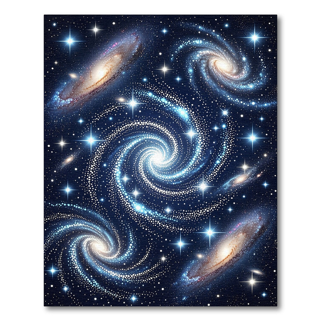 Vibrant Blue Swirl Galaxy Art Rug