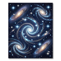 Vibrant Blue Swirl Galaxy Art Rug