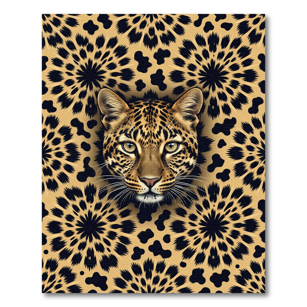 Golden Leopard Flower Burst Rug