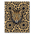 Golden Leopard Flower Burst Rug