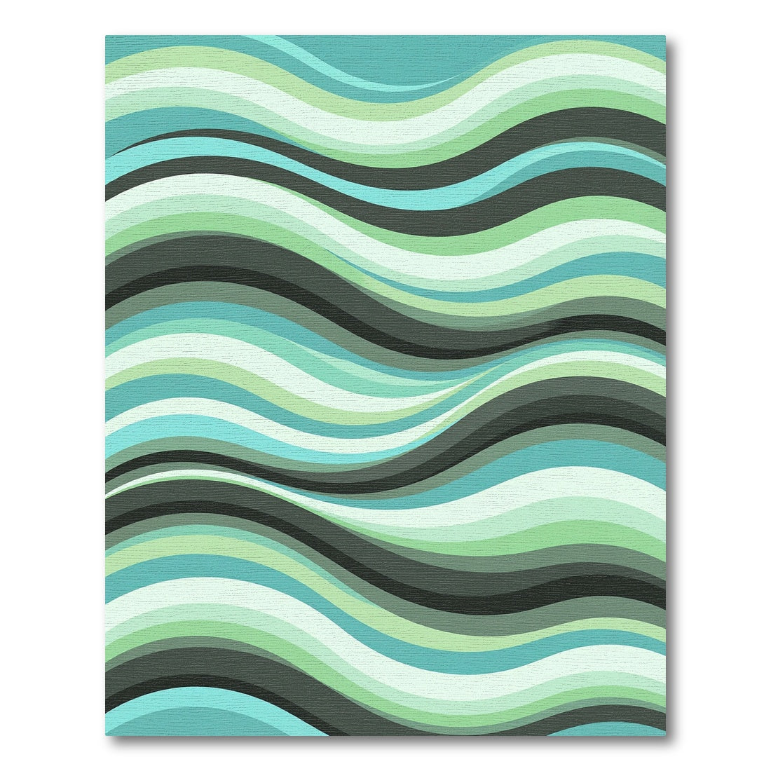 Cool Aqua Green Swirl Waves Rug