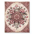 Blush Pink Floral Lotus Medallion Rug