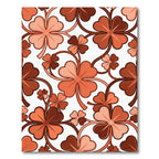 Terra Cotta Four Leaf Clover Botanical Rug