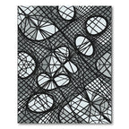 Monochromatic Abstract Geometric Web Grid Rug
