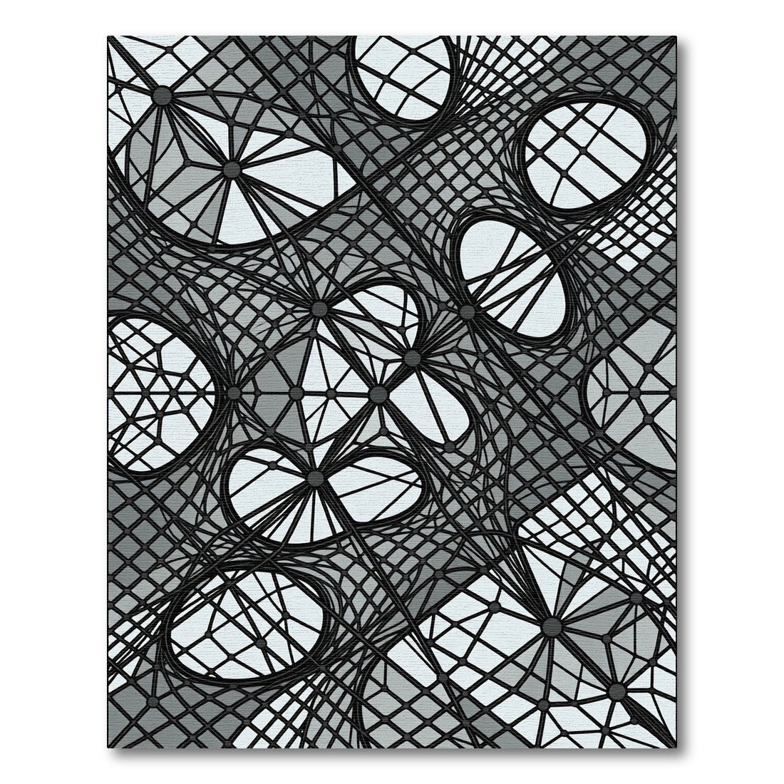 Monochromatic Abstract Geometric Web Grid Rug