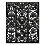 Ornate Charcoal Gothic Arch Filigree Rug