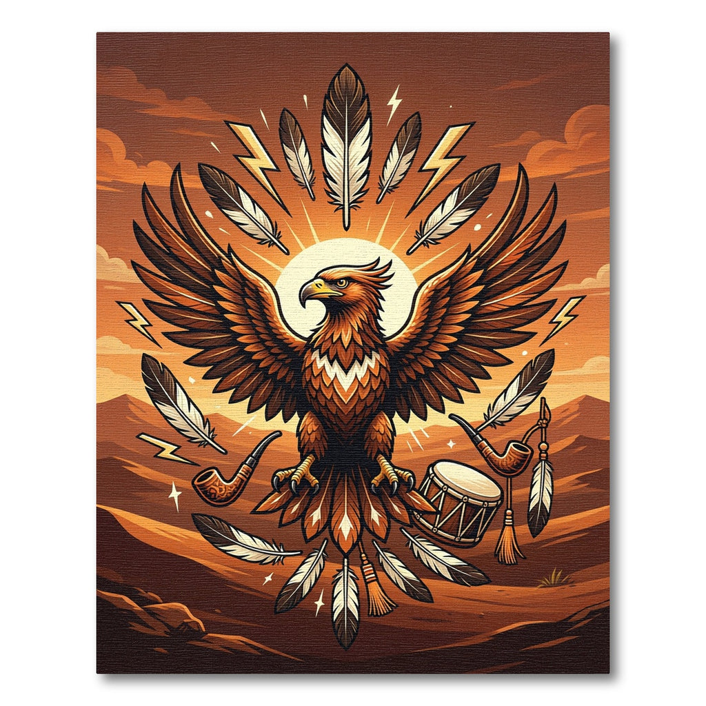 Majestic Golden Eagle Sunset Feather Art Rug