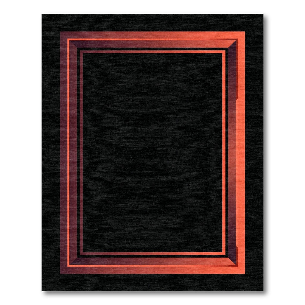 Gradient Orange Rectangular Frame Rug