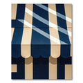 Modern Navy and Beige Striped Rug