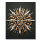 Ornate Golden Starburst Filigree Compass Rug