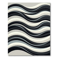 Monochromatic Wavy Striped Accent Rug