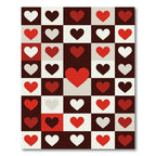 Bold Red White Heart Checker Rug