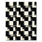 Abstract Monochrome Grid Composition Rug