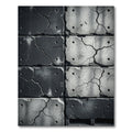 Grayscale Cracked Concrete Blocks Rug