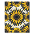 Vibrant Golden Sunflower Floral Medallion Rug