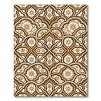 Elegant Gold Floral Damask Lattice Rug