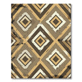 Distressed Earthy Brown Geometric Diamond Rug