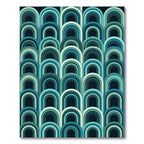 Teal Gradient Retro Arch Composition Rug