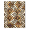 Gilded Geometric Lattice Interlocking Square Tile Rug
