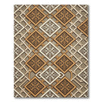 Gilded Geometric Lattice Interlocking Square Tile Rug