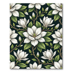 White Magnolia Bloom Garden Art Rug