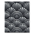 Sophisticated Silver Art Deco Fan Rug