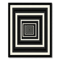 Minimalist Black and White Monochromatic Square Tunnel Rug