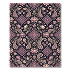 Amethyst Paisley Fish Floral Arrangement Rug