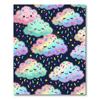 Whimsical Rainbow Cloud Pastel Sprinkle Sky Rug