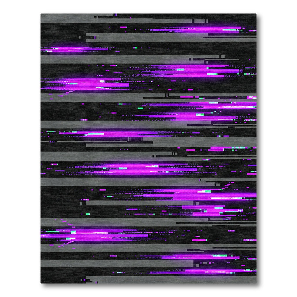 Neon Cyber Glitch Abstract Horizontal Lines Rug