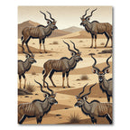 Desert Antelope Beige Savannah Art Rug