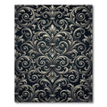 Antique Silver Scrollwork Floral Rug