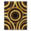 Retro Gold Brown Concentric Circles Rug