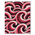 Crimson Pink Swirling Wave Abstract Rug