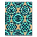 Radiant Teal Celestial Sunburst Mandala Rug