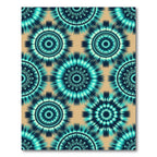 Radiant Teal Celestial Sunburst Mandala Rug