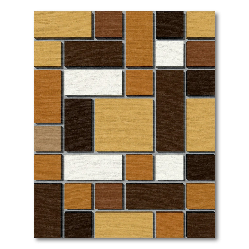 Abstract Earthy Rectangles Composition Rug