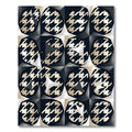 Monochrome Geometric Houndstooth Abstract Art Rug