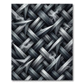 Smoky Metallic Interwoven Blade Lattice Rug