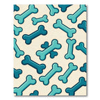 Playful Teal Bone Scatter Rug
