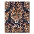Majestic Leopard Face Animal Print Rug