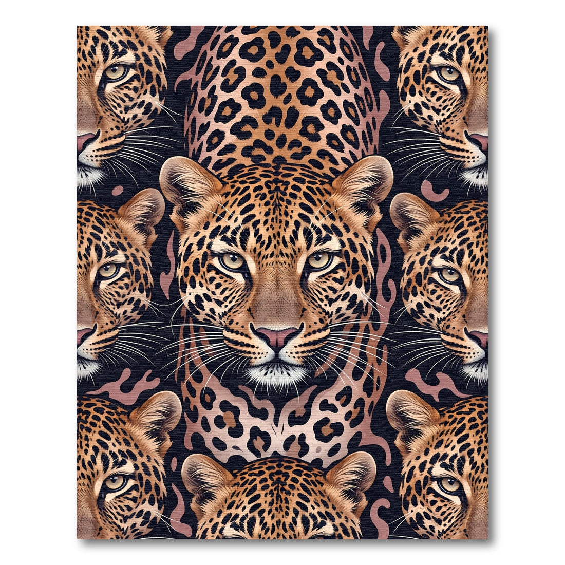 Majestic Leopard Face Animal Print Rug