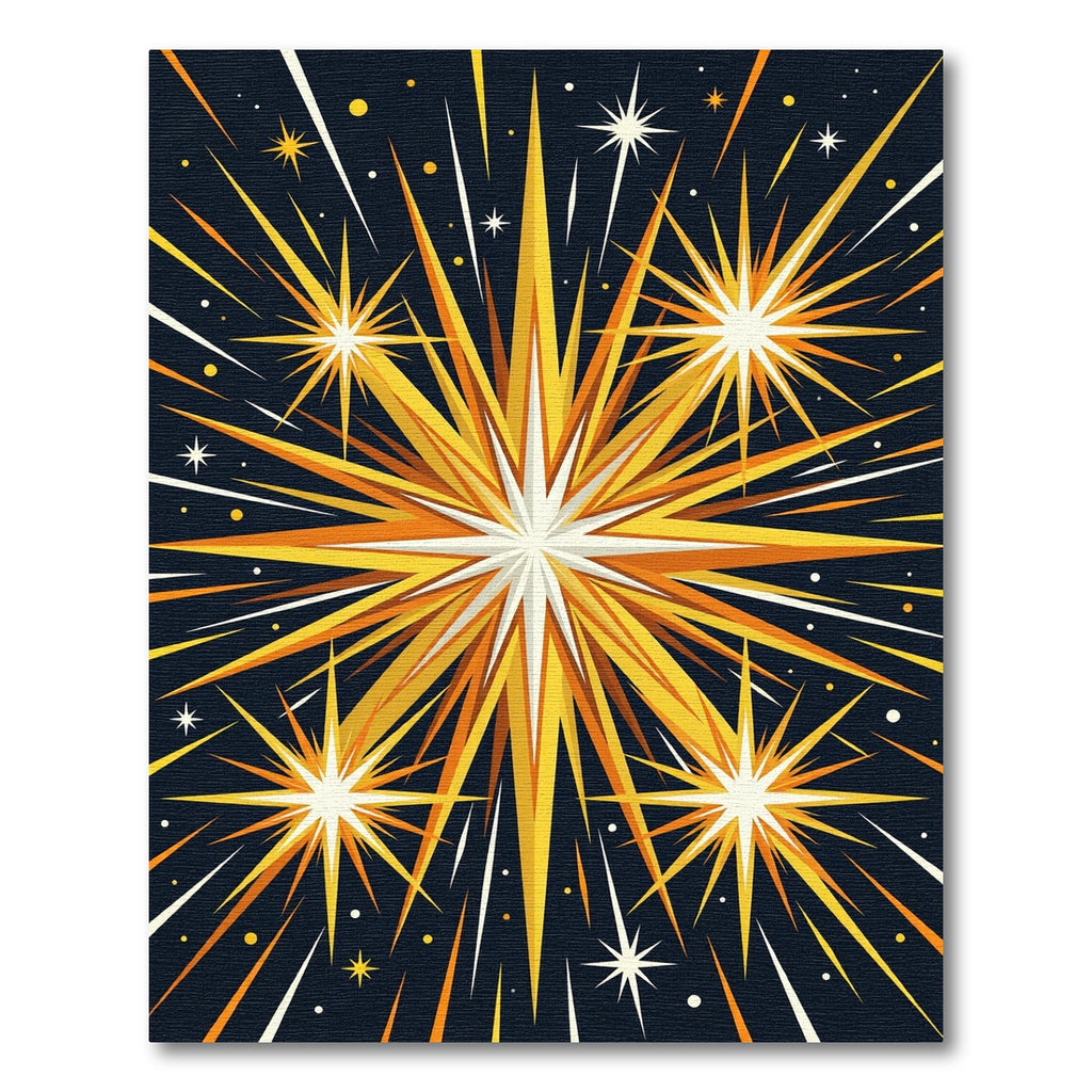 Radiant Golden Burst Celestial Art Rug