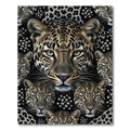 Black Leopard Heads With Gray Spots Rug