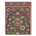 Antique Pink Floral Arch Garden Rug