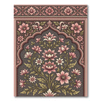 Antique Pink Floral Arch Garden Rug
